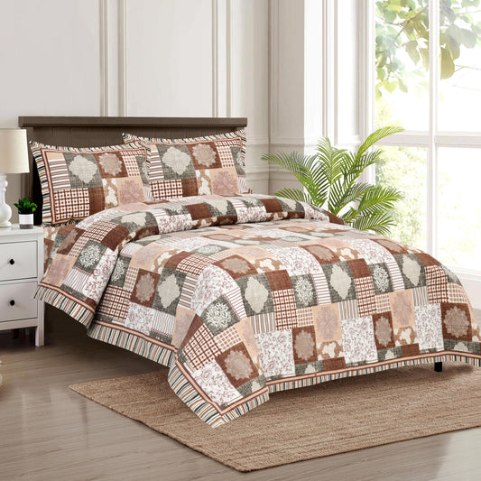 100/108 Aachal Viscose Mix Super King Size Double Bedsheet with 2 Pillow Covers, Elegant & Luxurious Feel - HLB28