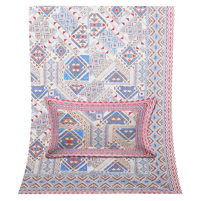 70/100 Artistic Collection 100% Cotton Single Bedsheet with 2 Pillow Covers, Premium Quality & Stylish Look - HLB12