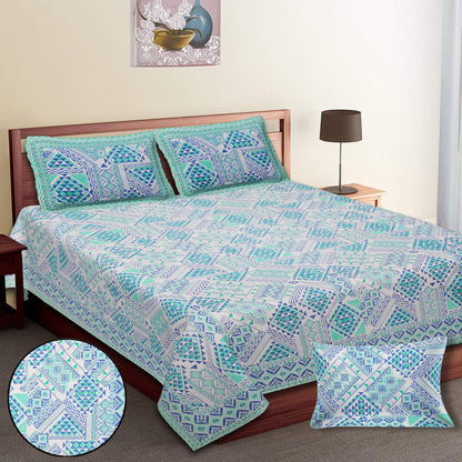 70/100 Artistic Collection 100% Cotton Single Bedsheet with 2 Pillow Covers, Premium Quality & Stylish Look - HLB12
