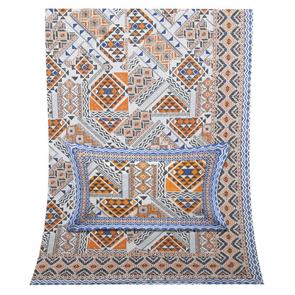 70/100 Artistic Collection 100% Cotton Single Bedsheet with 2 Pillow Covers, Premium Quality & Stylish Look - HLB12