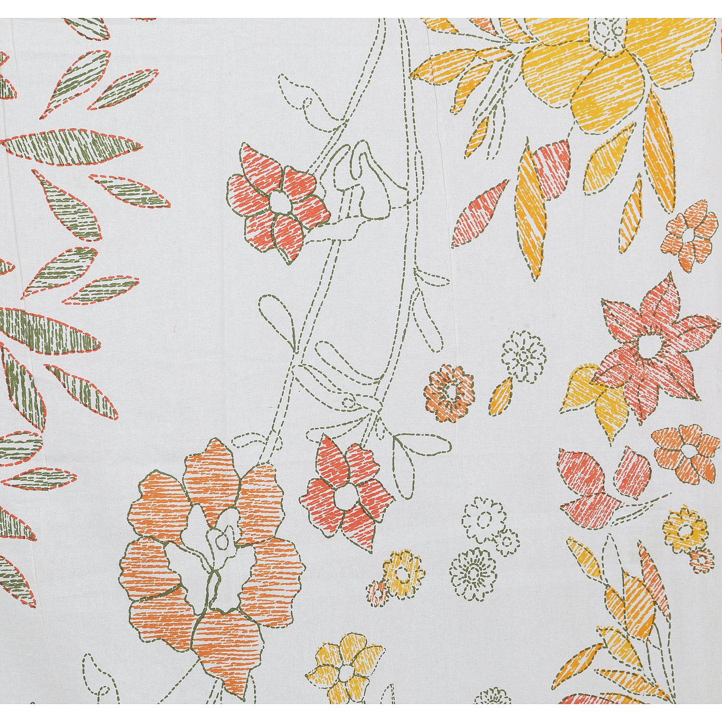 108/108 Artistic Collection 100% Cotton Jumbo Size Double Bedsheet with 2 Pillow Covers, Unique Patterns & Smooth Texture - HLB71