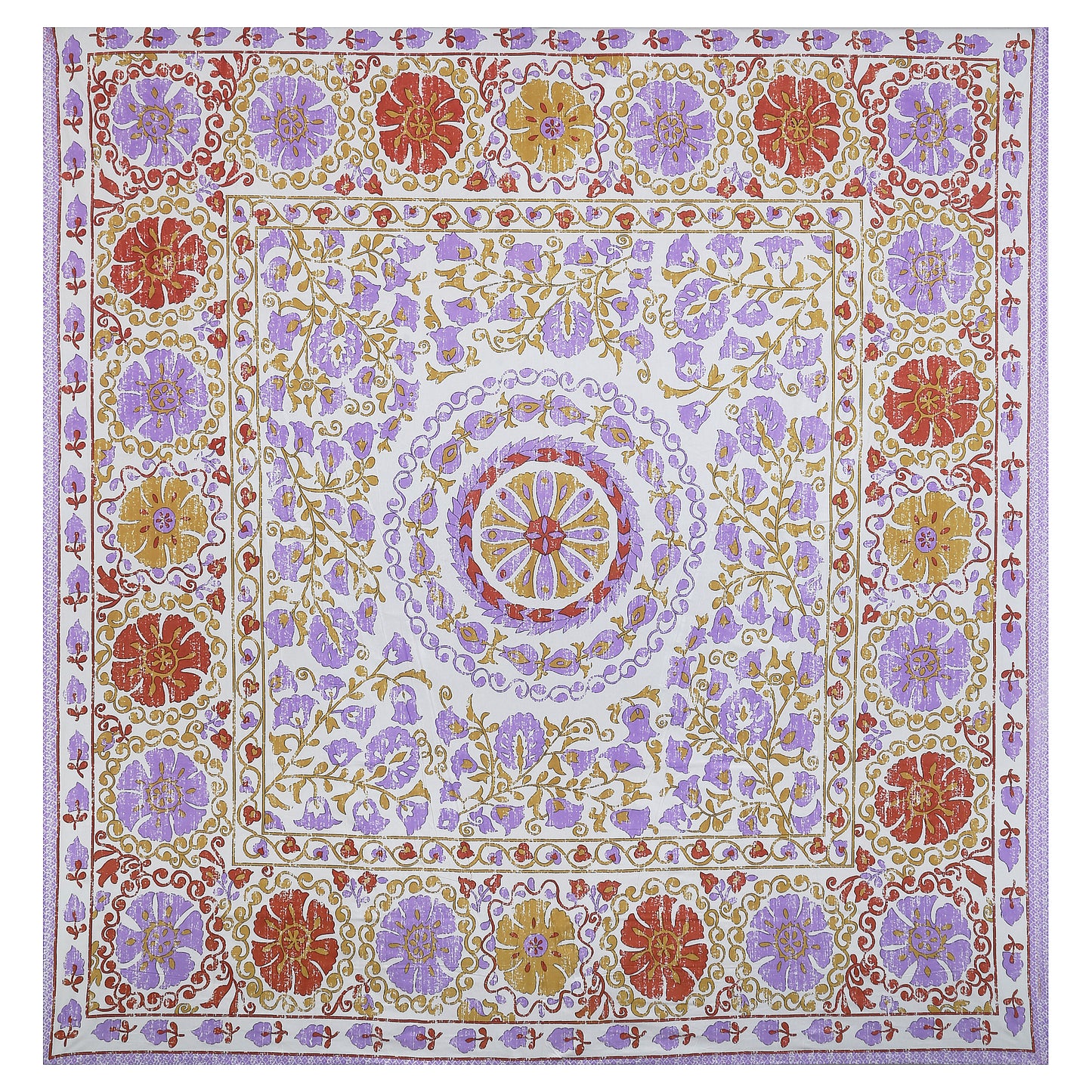 108/108 Artistic Collection 100% Cotton Jumbo Size Double Bedsheet with 2 Pillow Covers, Unique Patterns & Smooth Texture - HLB71