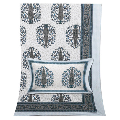 70/100 Artistic Collection 100% Cotton Single Bedsheet with 2 Pillow Covers, Premium Quality & Stylish Look - HLB12