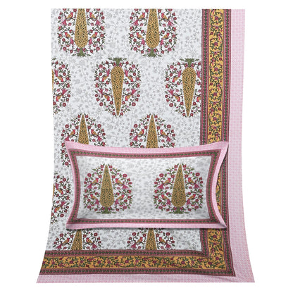 70/100 Artistic Collection 100% Cotton Single Bedsheet with 2 Pillow Covers, Premium Quality & Stylish Look - HLB12