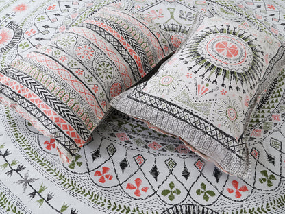 70/100 Artistic Collection 100% Cotton Single Bedsheet with 2 Pillow Covers, Premium Quality & Stylish Look - HLB12