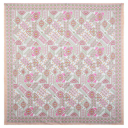 108/108 Artistic Collection 100% Cotton Jumbo Size Double Bedsheet with 2 Pillow Covers, Unique Patterns & Smooth Texture - HLB71