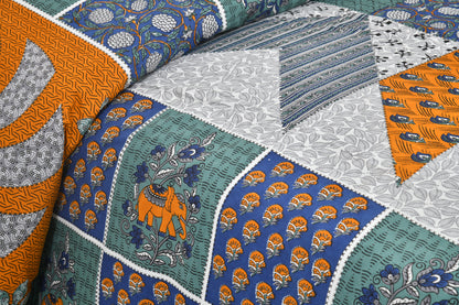100/108 Avatar 100% Cotton Super King Size Double Bedsheet with 2 Pillow Covers, Soft & Durable Weave - HLB38
