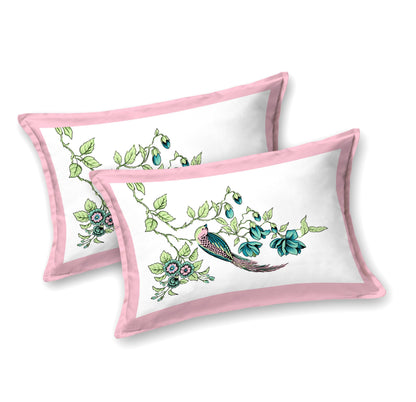 108/108 Basil 100% Cotton Jumbo Size Double Bedsheet with 2 Pillow Covers, Premium Weave & Comfortable Feel - HLB66