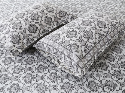 120/120 Celebration 100% Cotton Super Jumbo King Size Double Bedsheet with 2 Pillow Covers, Elegant Design & Cozy Comfort - HLB79