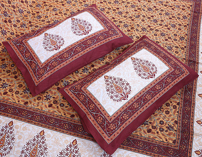 89'' ECO Viscose Mix Queen Size Double Bedsheet with 2 Pillow Covers, Breathable, Wrinkle-Free & Ultra-Soft Fabric - HLB01