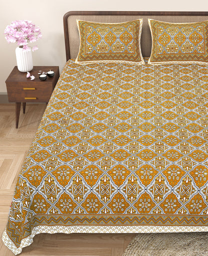 89'' ECO Viscose Mix Queen Size Double Bedsheet with 2 Pillow Covers, Breathable, Wrinkle-Free & Ultra-Soft Fabric - HLB01