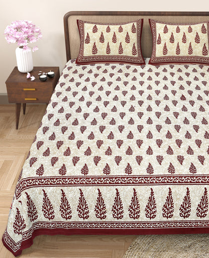 89'' ECO Viscose Mix Queen Size Double Bedsheet with 2 Pillow Covers, Breathable, Wrinkle-Free & Ultra-Soft Fabric - HLB01