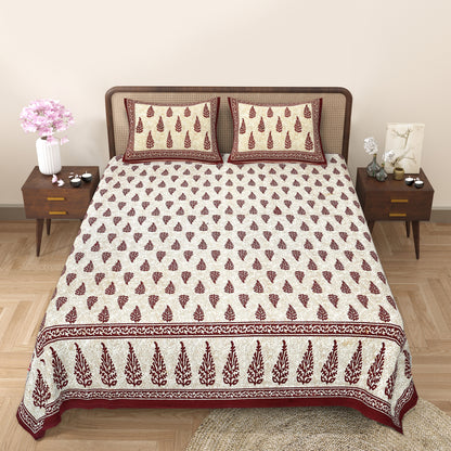 89'' ECO Viscose Mix Queen Size Double Bedsheet with 2 Pillow Covers, Breathable, Wrinkle-Free & Ultra-Soft Fabric - HLB01