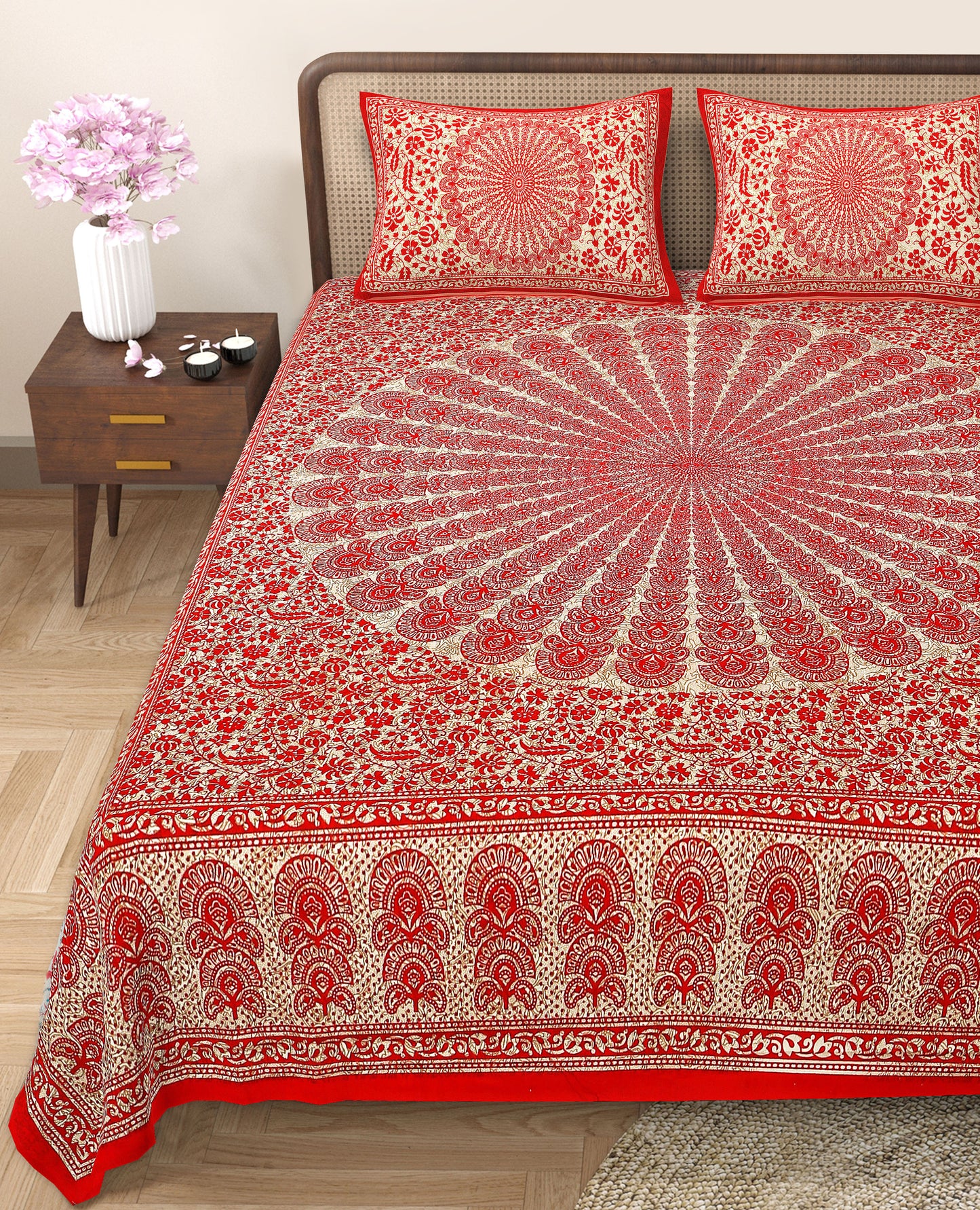 89'' ECO Viscose Mix Queen Size Double Bedsheet with 2 Pillow Covers, Breathable, Wrinkle-Free & Ultra-Soft Fabric - HLB01