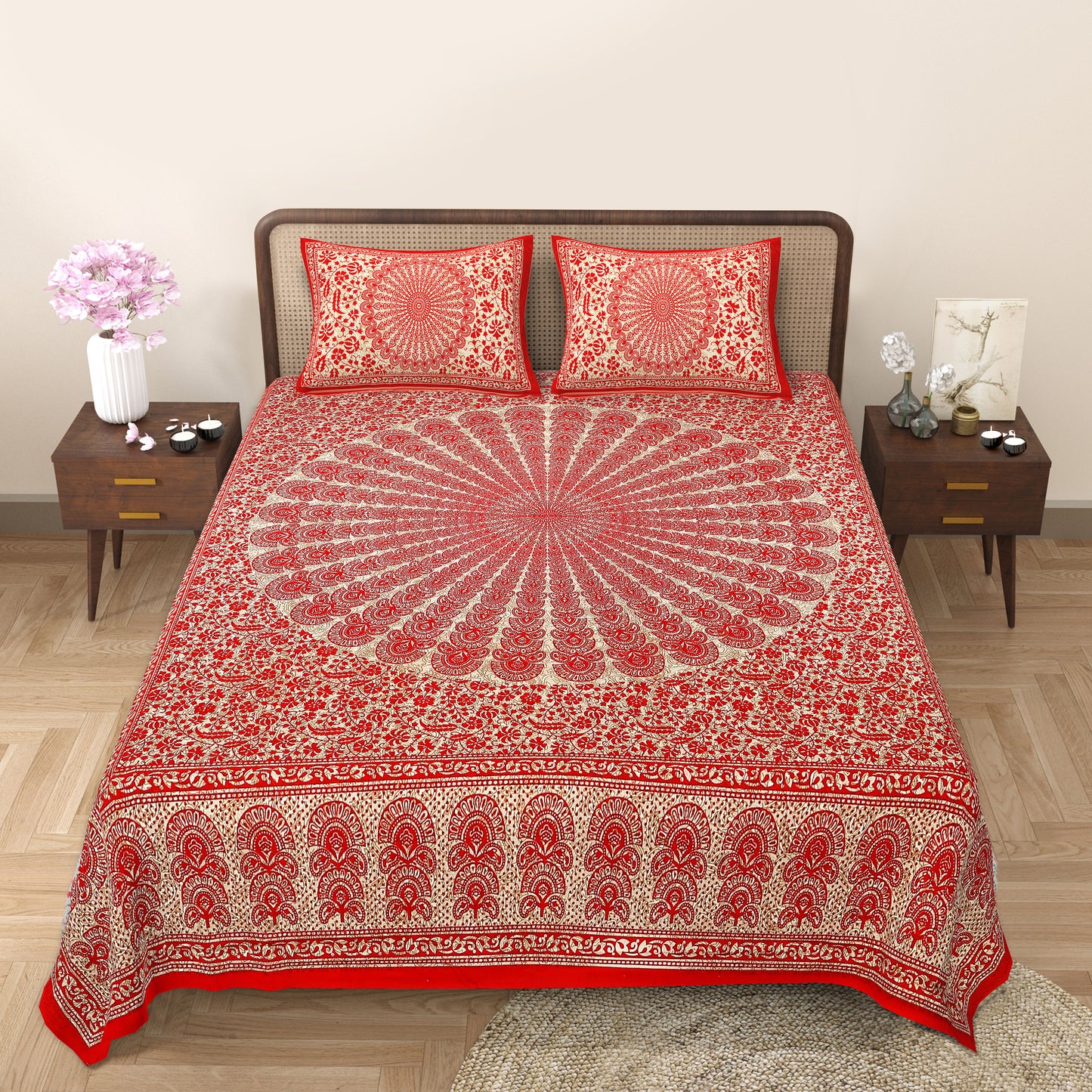 89'' ECO Viscose Mix Queen Size Double Bedsheet with 2 Pillow Covers, Breathable, Wrinkle-Free & Ultra-Soft Fabric - HLB01