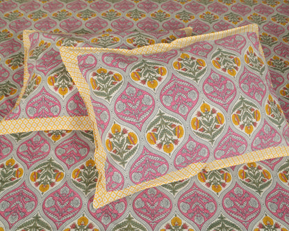 108/108 Empire 100% Cotton Jumbo Size Double Bedsheet with 2 Pillow Covers, Elegant Look & Cozy Feel - HLB68