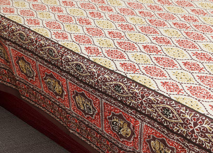 108/108 Empire 100% Cotton Jumbo Size Double Bedsheet with 2 Pillow Covers, Elegant Look & Cozy Feel - HLB68