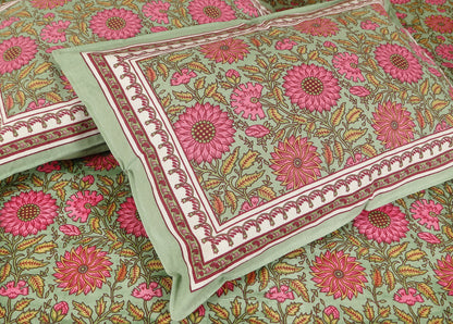 108/108 Empire 100% Cotton Jumbo Size Double Bedsheet with 2 Pillow Covers, Elegant Look & Cozy Feel - HLB68