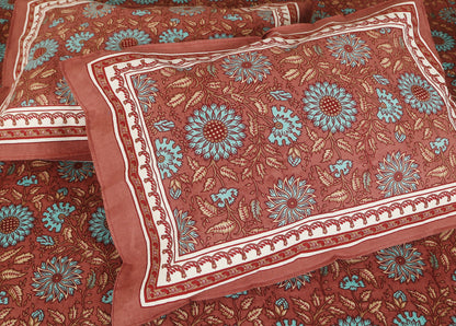 108/108 Empire 100% Cotton Jumbo Size Double Bedsheet with 2 Pillow Covers, Elegant Look & Cozy Feel - HLB68