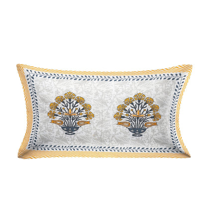 63" Geometrical 100% Cotton Single Bedsheet with 1 Pillow Cover, Stylish & Comfortable - HLB07