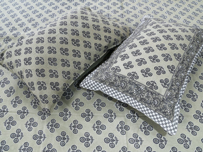 90/108 Fortune 100% Cotton Standard King Size Double Bedsheet with 2 Pillow Covers, Premium Comfort & Smooth Texture - HLB09