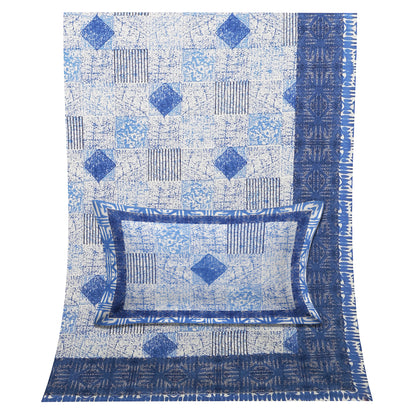 90/108 Fortune 100% Cotton Standard King Size Double Bedsheet with 2 Pillow Covers, Premium Comfort & Smooth Texture - HLB09