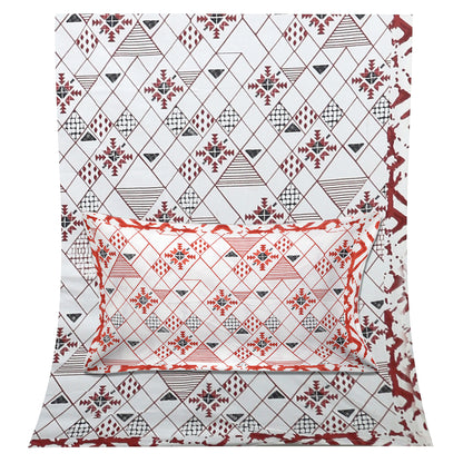 90/108 Fortune 100% Cotton Standard King Size Double Bedsheet with 2 Pillow Covers, Premium Comfort & Smooth Texture - HLB09