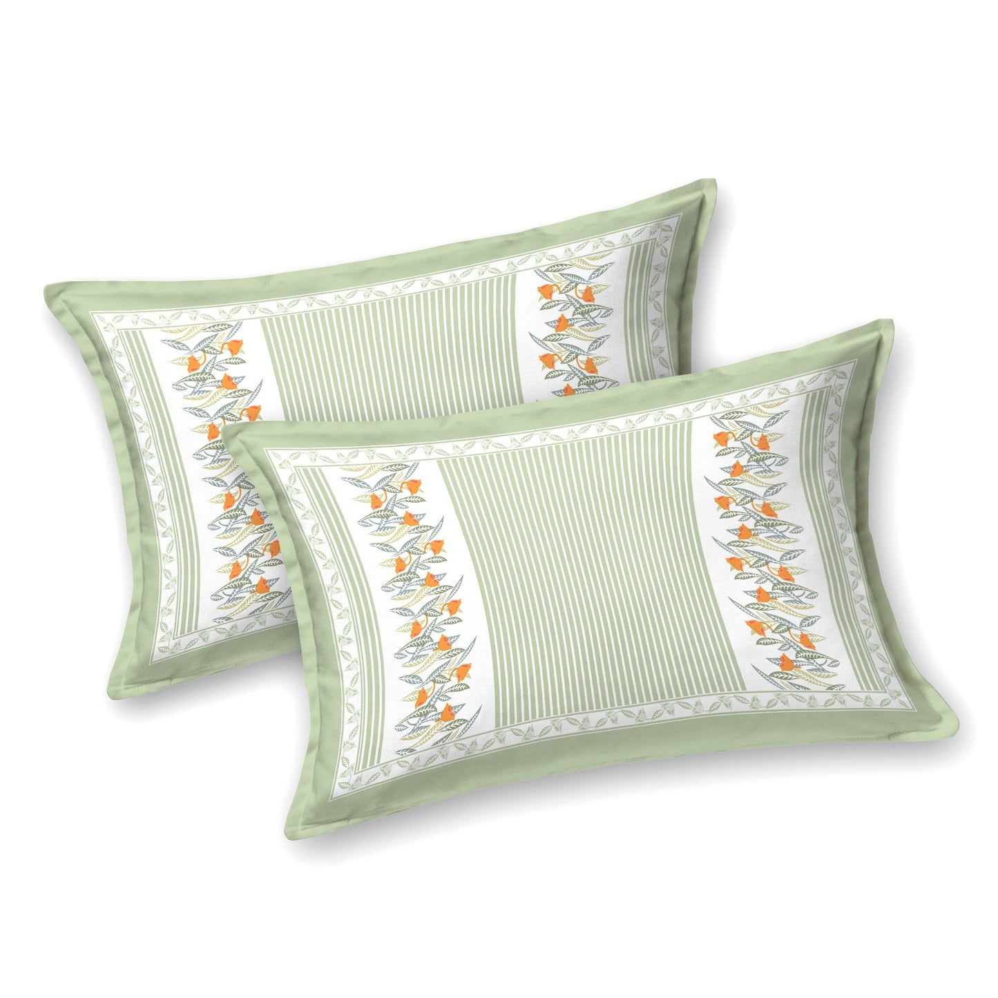 108/108 G-20 100% Cotton Jumbo Size Double Bedsheet with 2 Pillow Covers, Soft Texture & Breathable Fabric - HLB67