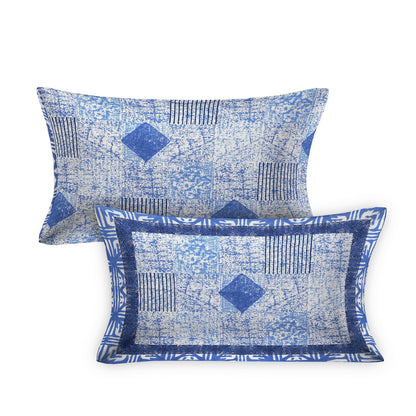 108/108 Geometrical 100% Cotton Jumbo Size Double Bedsheet with 2 Pillow Covers, Modern Design & Ultra-Soft Feel - HLB70