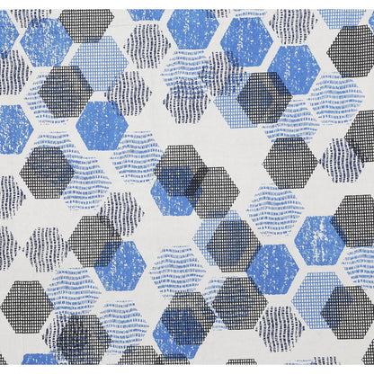 70/100 Geometrical 100% Cotton Single Bedsheet with 2 Pillow Covers, Soft & Elegant Design - HLB11
