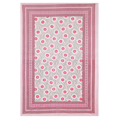 63" Geometrical 100% Cotton Single Bedsheet with 1 Pillow Cover, Stylish & Comfortable - HLB07