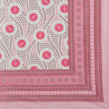 63" Geometrical 100% Cotton Single Bedsheet with 1 Pillow Cover, Stylish & Comfortable - HLB07