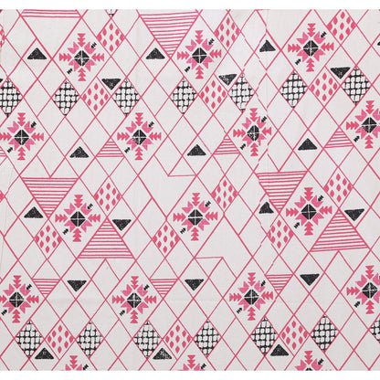 70/100 Geometrical 100% Cotton Single Bedsheet with 2 Pillow Covers, Soft & Elegant Design - HLB11