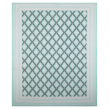 108/108 Geometrical 100% Cotton Jumbo Size Double Bedsheet with 2 Pillow Covers, Modern Design & Ultra-Soft Feel - HLB70
