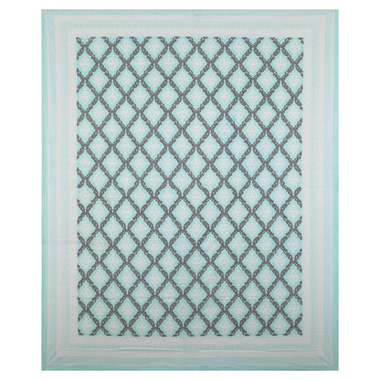 108/108 Geometrical 100% Cotton Jumbo Size Double Bedsheet with 2 Pillow Covers, Modern Design & Ultra-Soft Feel - HLB70