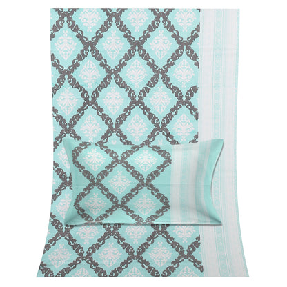 108/108 Geometrical 100% Cotton Jumbo Size Double Bedsheet with 2 Pillow Covers, Modern Design & Ultra-Soft Feel - HLB70