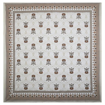 108/108 Hastkala 100% Cotton Jumbo Size Double Bedsheet with 2 Pillow Covers, Traditional Craft & Premium Comfort - HLB69