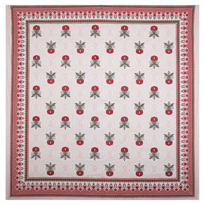 108/108 Hastkala 100% Cotton Jumbo Size Double Bedsheet with 2 Pillow Covers, Traditional Craft & Premium Comfort - HLB69