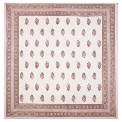 108/108 Hastkala 100% Cotton Jumbo Size Double Bedsheet with 2 Pillow Covers, Traditional Craft & Premium Comfort - HLB69