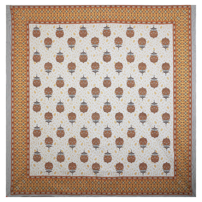 108/108 Hastkala 100% Cotton Jumbo Size Double Bedsheet with 2 Pillow Covers, Traditional Craft & Premium Comfort - HLB69