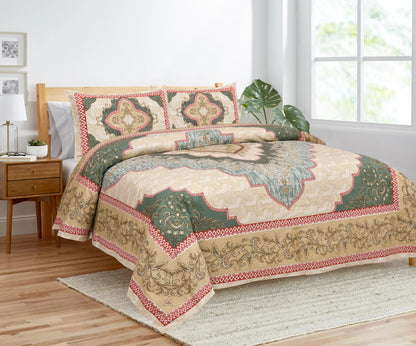 100/108 Kaleen Viscose Mix Super King Size Double Bedsheet with 2 Pillow Covers, Smooth Texture & Elegant Look - HLB33