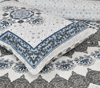 100/108 Kaleen Viscose Mix Super King Size Double Bedsheet with 2 Pillow Covers, Smooth Texture & Elegant Look - HLB33
