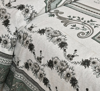 100/108 Kaleen Viscose Mix Super King Size Double Bedsheet with 2 Pillow Covers, Smooth Texture & Elegant Look - HLB33