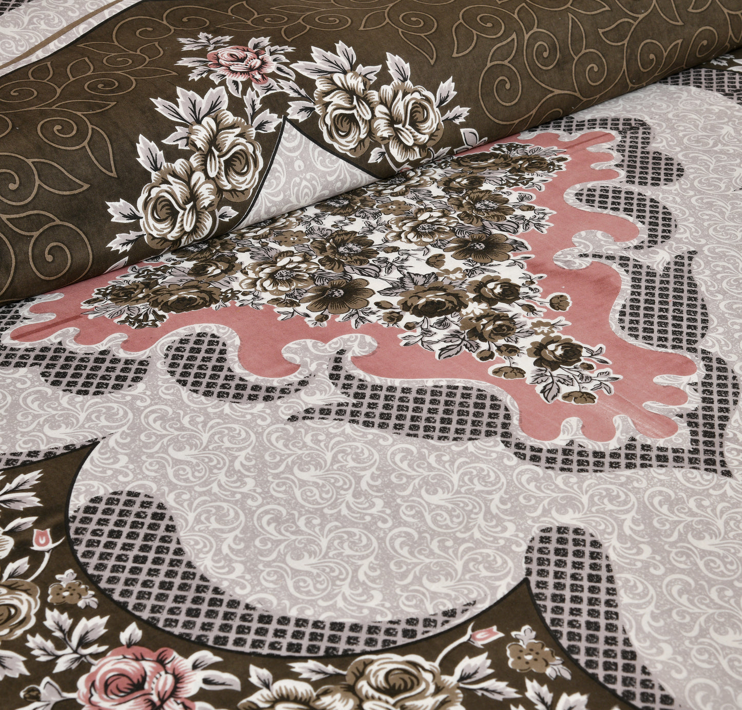 100/108 Kaleen Viscose Mix Super King Size Double Bedsheet with 2 Pillow Covers, Smooth Texture & Elegant Look - HLB33
