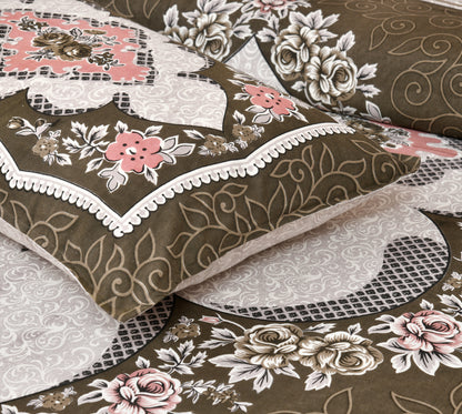 100/108 Kaleen Viscose Mix Super King Size Double Bedsheet with 2 Pillow Covers, Smooth Texture & Elegant Look - HLB33