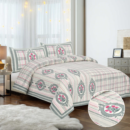95/108 Mira Viscose Mix Large King Size Double Bedsheet with 2 Pillow Covers, Soft & Wrinkle-Resistant Fabric - HLB13