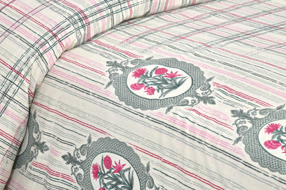 95/108 Mira Viscose Mix Large King Size Double Bedsheet with 2 Pillow Covers, Soft & Wrinkle-Resistant Fabric - HLB13