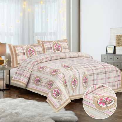 95/108 Mira Viscose Mix Large King Size Double Bedsheet with 2 Pillow Covers, Soft & Wrinkle-Resistant Fabric - HLB13