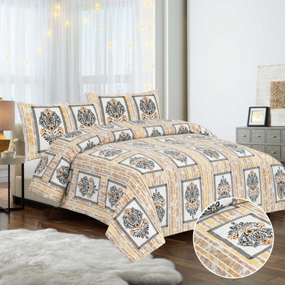 95/108 Mira Viscose Mix Large King Size Double Bedsheet with 2 Pillow Covers, Soft & Wrinkle-Resistant Fabric - HLB13