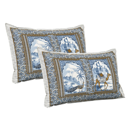 108/108 Nakshatra Viscose Mix Jumbo Size Double Bedsheet with 2 Pillow Covers, Smooth Texture & Elegant Look - HLB56